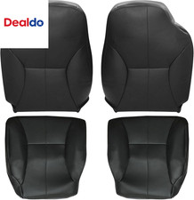 Driver Passenger Side Bottom Top Lean Back Replacement Leather Seat Cover Bl