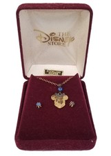 Vintage Disney Store Sterling Silver Minnie Mouse Necklace  Earrings Set