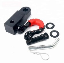 Receiver Hitch D-ring With 34in Shackle Tow Hook Winch Mount To 2 Receivers Receiver Hitch D-ring With 34in Shackle Tow Hook Winch Mount To 2 Receivers