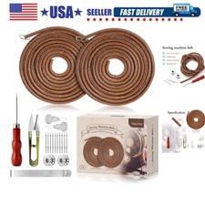 Treadle Sewing Machine Belt for Singer/Jones, 2 Pack 71" 3/16" Leather Belt w...