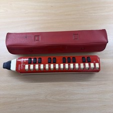 Vintage Red Hohner ALTO MELODICA Organ Piano Harmonica Case Germany Damaged