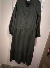Albaray Ladies Size 14 / 16 Dress Forest Green Black Brushed Cotton Long Sleeve 