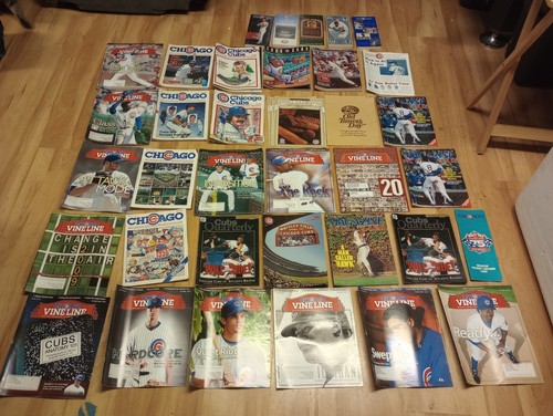 Chicago Cubs Lot Vintage Zeitschriften, Scorekarten, Programme & mehr