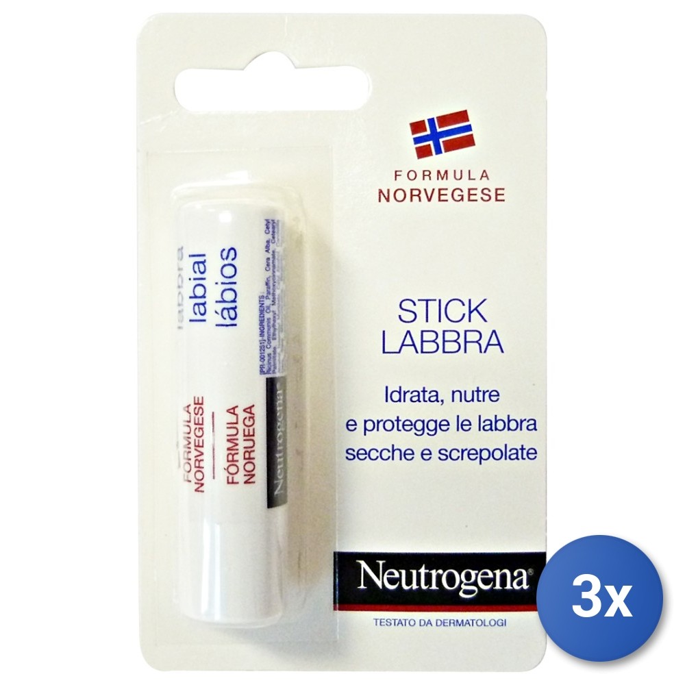 3X Neutrogena Lip Balm 4.8 Grams Made In Italy