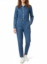 Jumpsuit Denim Marks & Spencer Size 16 Women’s Long Sleeve Utility Boiler suit