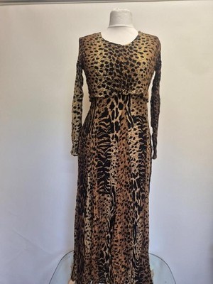 Langes Kleid mit Animalprint (Her Style) Top-Qualität kostenloser Versand UK