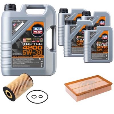 FEBI BILSTEIN Inspektionspaket 9L Liqui Moly Top Tec 4200 5W-30 für VW
