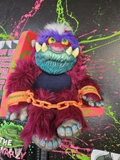 My Pet Monster Euro STRONGUR W/cuffs 80s plush Toy Vintage RARE Good Condition