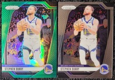 STEPHEN CURRY 2024-25 Panini Prizm GREEN PRIZM #134 & Base WARRIORS