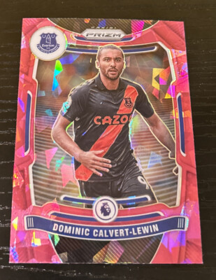 2021-22 Panini Prizm Premier League Dominic Calvert-Lewin Pink Cracked Ice