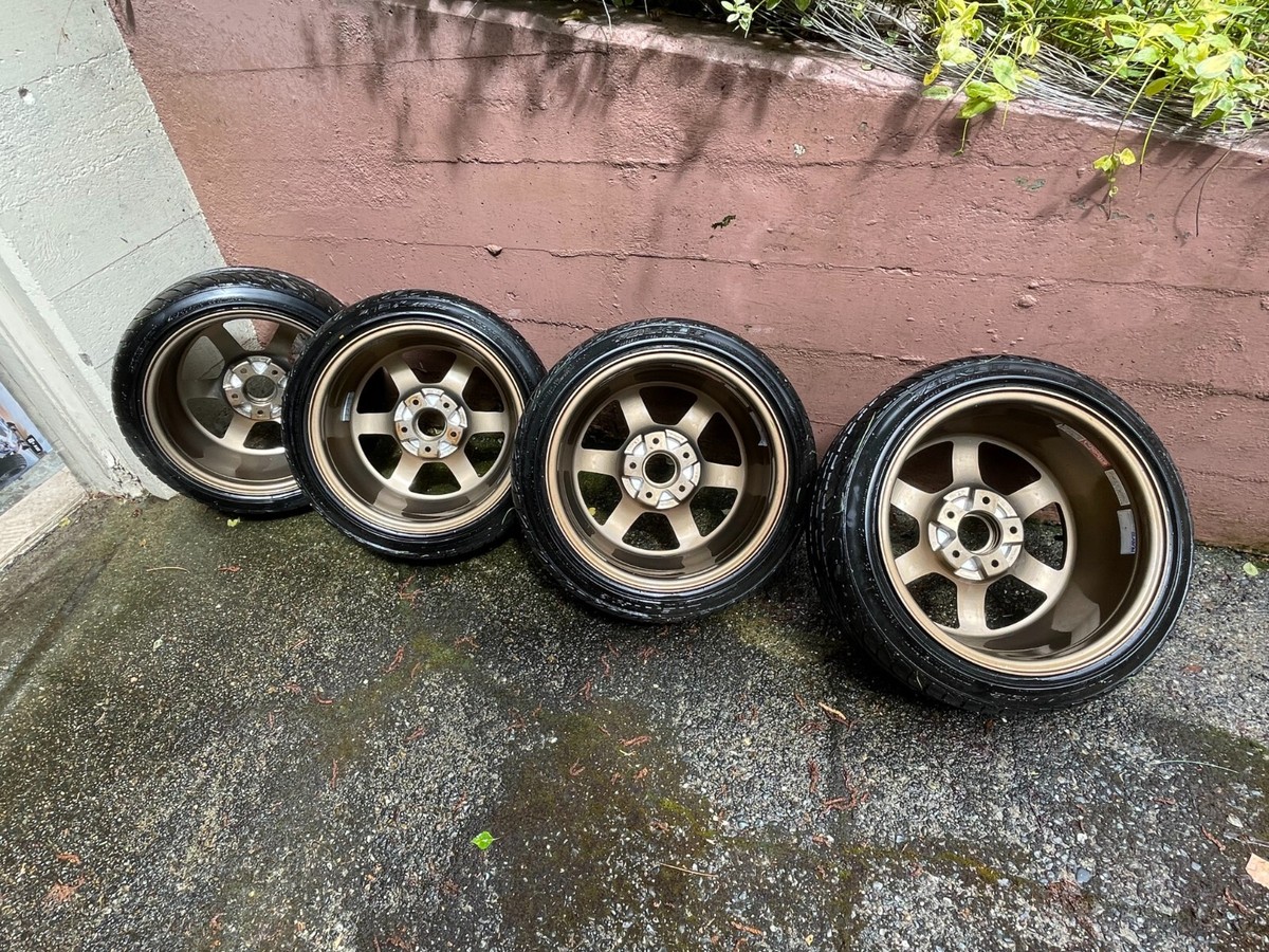 4 Volk TE37V 16x9 Wheels - Bronze - 5x114.3 Aggressive Offset | eBay