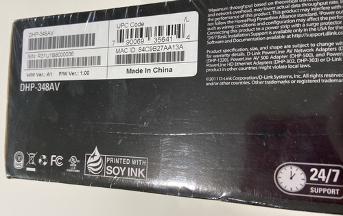 D-Link Systems, Inc. DHP-348AV Powerline AV 4-Port Switch Mini Kit - NEW /SEALED - 第 7/8 張圖片