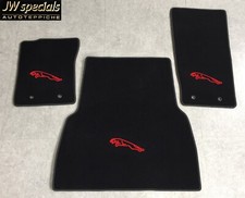 Autoteppich Kofferraummatte Set für Jaguar F Type Cabrio  sw. rot Velours 3teilg