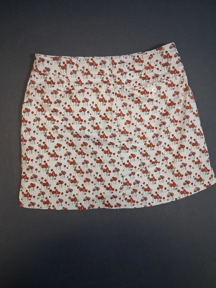 Falda corta de golf Hagen Pickleball verano blanca con estampado de árbol para mujer talla 6 Foto 2 de 4