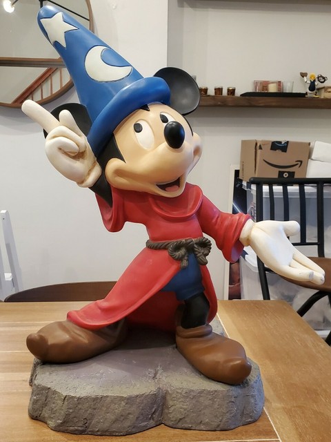 Disney Large Mickey Mouse Sorcerer Statue With Stand 23