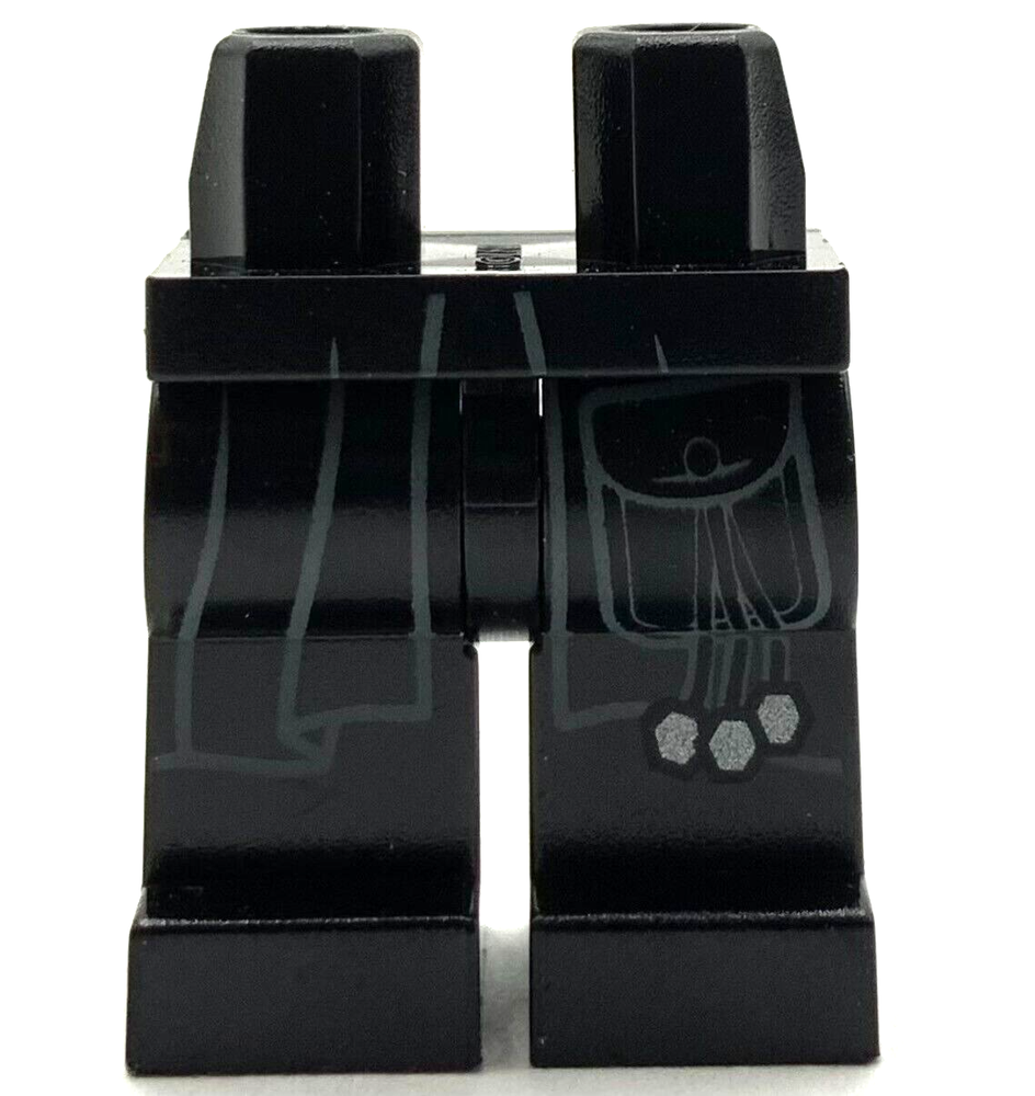 Lego New Witch Pants Black Hips Legs Dark Bluish Gray Robe Lines and Pouch