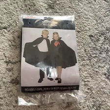 28" Child Black Cape ~ HALLOWEEN SUPERHERO, VAMPIRE, MAGICIAN KID COSTUME CAPE