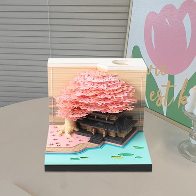 3D Desk Calendar 2025 Time Piece Calendar Decorative for House Sculpture Present