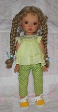 WEE 3 KATIE Doll Wig SIZE 12-13.5 BLONDE Long Ponytail Braids Curly Bangs USED