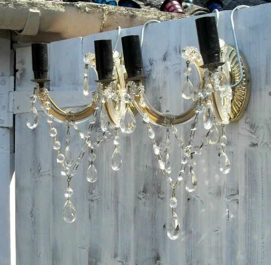 Vintage chandelier wall lights deals