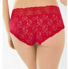 Soma Embraceable Allover Lace Cheeky Boyshort S M Glittered Festive Red