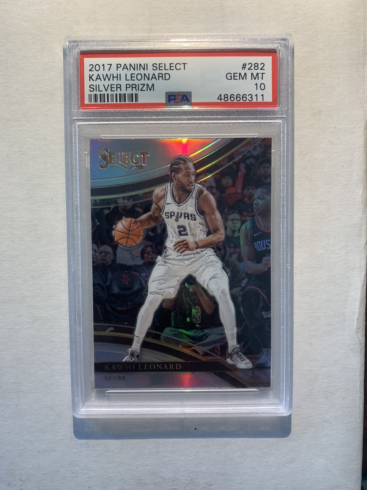 Kawhi Leonard 2017-18 Panini Select Courtside Silver Prizm #282 PSA 10 Gem Mint