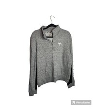 PINK Victoria's secret Heathered gray quarter zip pullover, size L, Logo