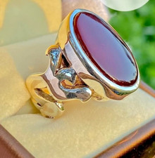 Natural Best Red Agate Ring,925 Sterling Silver Ring,Statement Ring Yemen Aqeeq
