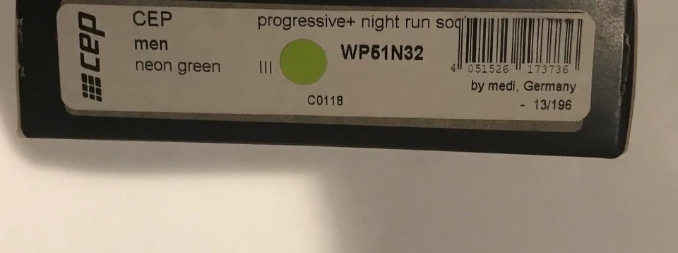 Men's CEP Night RUN progressive and Compression socks night edition Sz III - Image 3 of 4