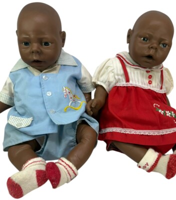 Realistic Anatomically Correct Boy Girl TWIN Baby Dolls African