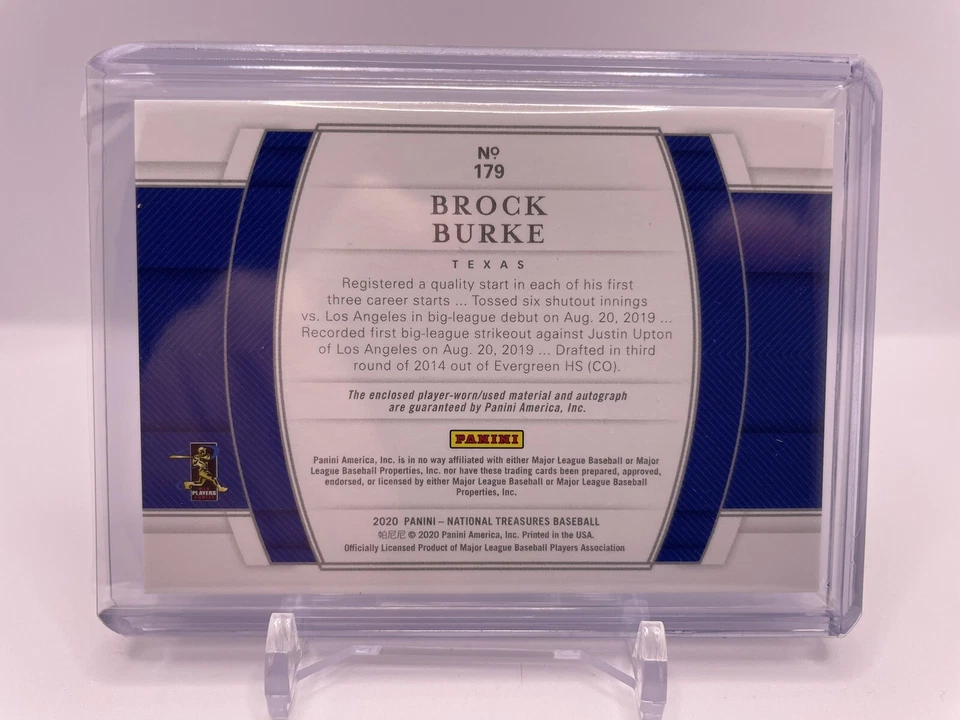 Brock Burke 2020 National Treasures RPA Rookie Auto Jersey Logo Patch 49/49! - Image 2 of 2