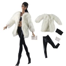 Doll Accessories Set Fashion Clothes Fur Coat Pants For 11.5" 1/6 Doll Purse Toy