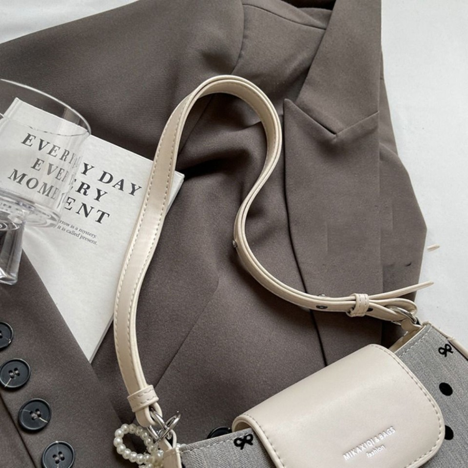 Bow Dot Shoulder Underarm Bag Splicing Color Square Bag High Quality