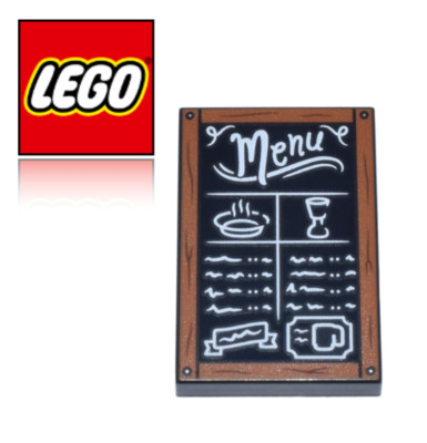 LEGO  Speisekarte Menu Menü Fliese Tudor Corner 10350 Plate Tile Decorated  NEU