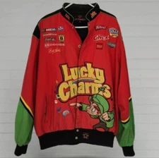 Vintage NASCAR #43 Bobby Labonte Rare JH Design Lucky Charms Race Jacket XL