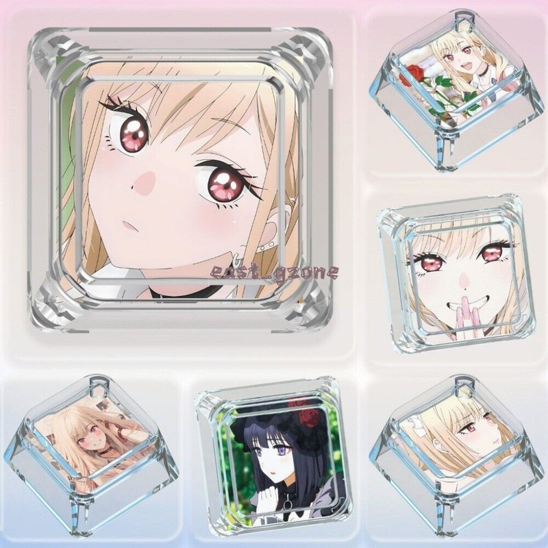 Anime Kitagawa Marin Transparent Cute Clear Keycaps for Cherry MX Keyboard Gifts