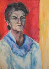 Expressionist portrait vintage oil painting