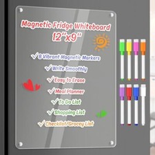 Acrylic Dry Erase Board Whiteboard for Fridge Meal Planner Menu Board for Kit...