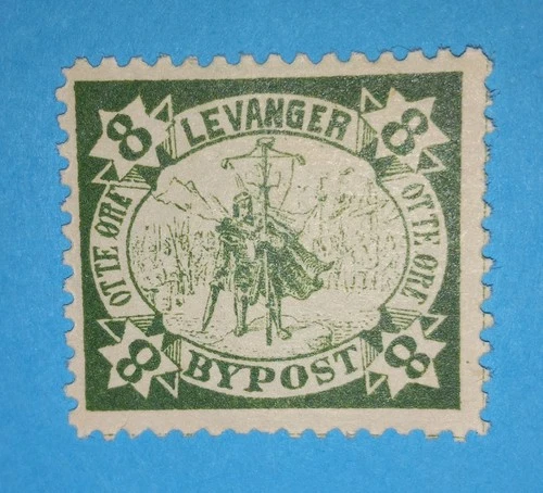 + 1888 Levanger Norway Skandinavian 8 ore Saint Olaf Local Bypost S/A#3 Mh og Image 1 of 2