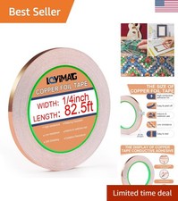 Copper Tape 1/4inchX82.5FT, Copper Foil Tape for Stained Glass, Copper Tape C...