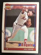 1991 Topps Joe Grahe Baseball Rookie Card 426 Angels Pitcher Poor Paper Loss O/C. rookie card picture