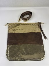 Whiting Davis Vintage Mesh Metal Purse Shoulder Bag Gold Brown Metalic Strap