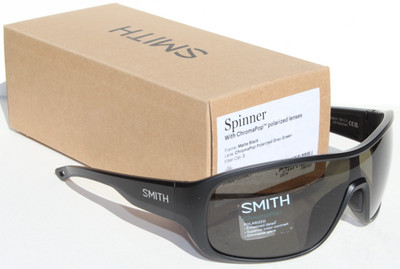 SMITH OPTICS Spinner POLARIZED Sunglasses Matte Black/ChromaPop Gray Green $237