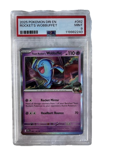 Team Rocket's Wobbuffet 82/182 Sv10 Destined Rivals Holo PSA 9 💎 Mint Low Pop 6