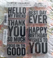 Stampers Anonymous Tim Holtz Bold Sayings Stamp Set CMS433 New