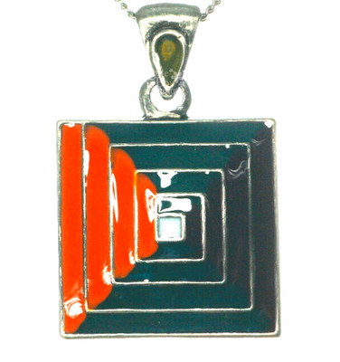 Azteken Talisman Anhänger Halskette Elementarkraft Emaille Schmuck