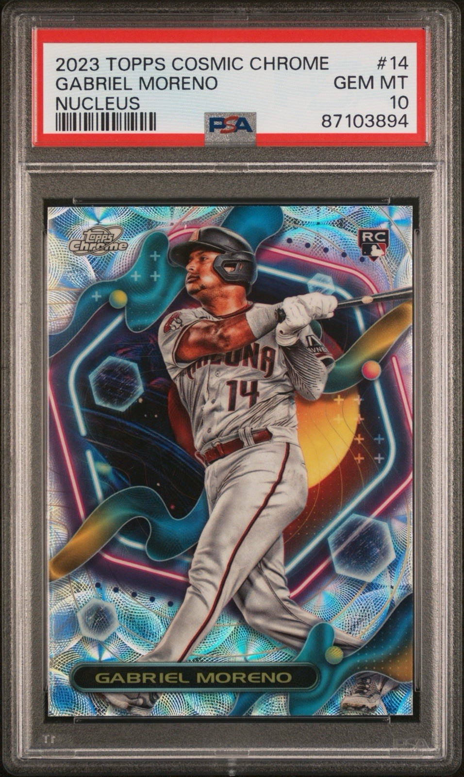 2023 Topps Cosmic Chrome Nucleus #14 Gabriel Moreno RC PSA 10 GEM MINT