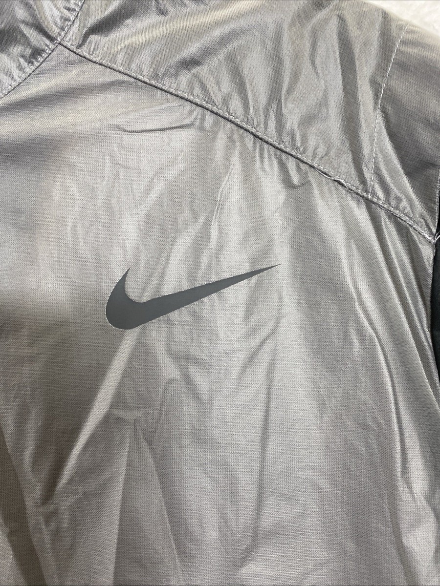 Nike Golf Men's XL Gray/Black Lightweight Rain Jacket Side Zip