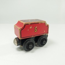 Thomas And Friends Wooden Railway Red 5 Tender Coal Car to James the Red Engine