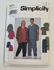 Simplicity 8357 Women Men  s Scrub Jacket Top Pants Shorts UNCUT VINTAGE